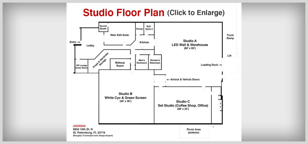 Video Studio Floor plans for Website